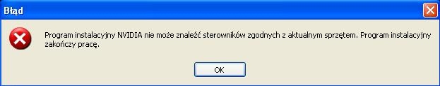Kłopot z instalacją sterownik do karty graficznej GeForce