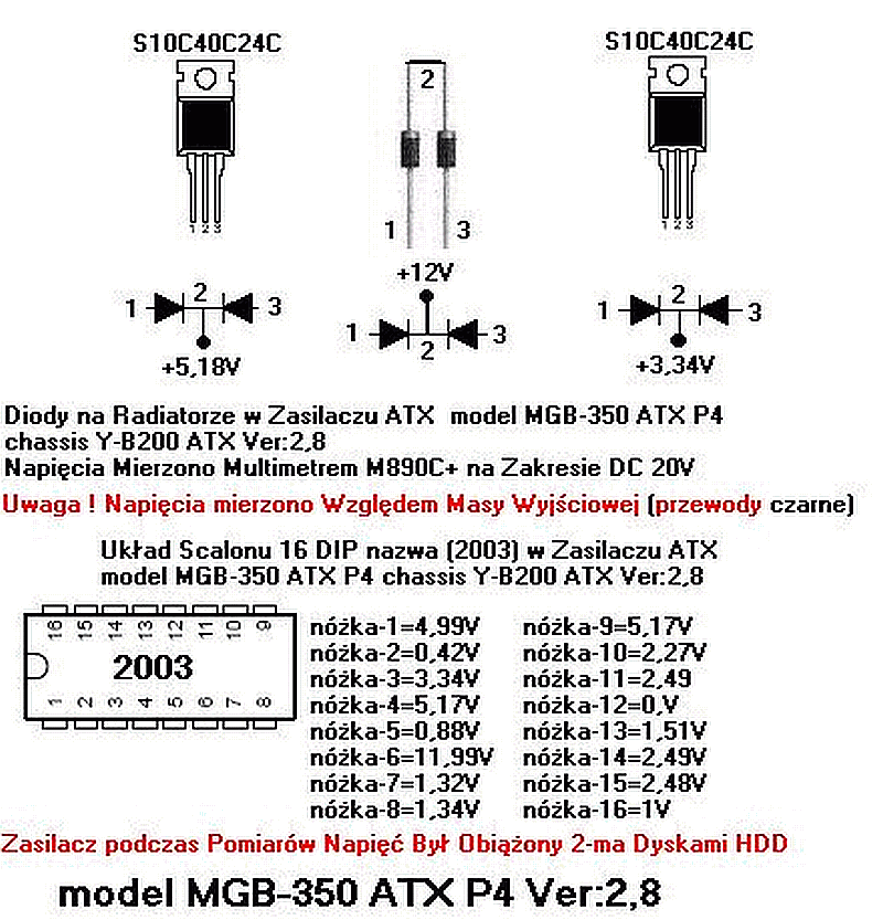 Megabajt model: MGB-350ATXP4 brak napięcia: +5V i +12V