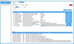Screenshot of RDTool showing efuse settings details and read logs for a device.
