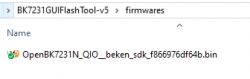 View of the firmware folder in BK7231GUIFlashTool.