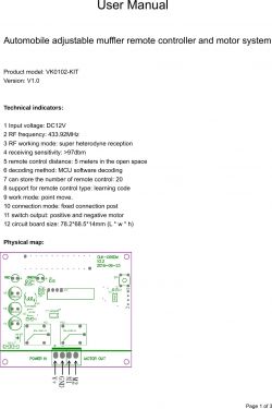 Brak pilota od modułu do sterowania przepustnicą wydechu