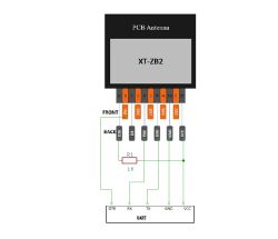 Wiring diagram of XT-ZB2 module connected to UART interface