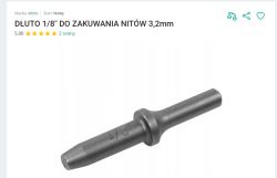 Metalowe dłuto 1/8 do zakuwania nitów 3,2 mm na białym tle