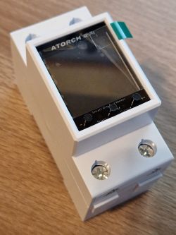 DIN Rail Energy monitor Atorch GR2P with display.