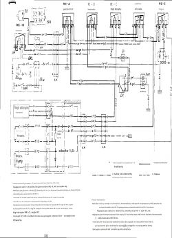 Schemat elektryczny z opisem instalacji w traktorze.