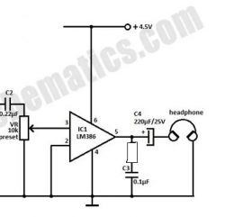 Prosty schemat wzmacniacza audio z użyciem układu LM386.