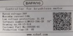 BaFang LSW153 36V 14A - miga 20 razy i wyłącza wspomaganie, spalony rezystor