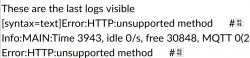 Screenshot of logs with HTTP error messages.