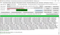 Screenshot of Easy UART Flasher software showing firmware write success.