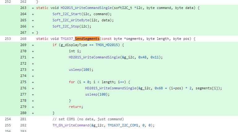 C Code for LED Display Handling Fragment of C code for handling data transmission to an LED display.