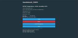 OpenBekenN_TEMP4 status page showing −40.0°C, 50% humidity, and Config/Restart buttons