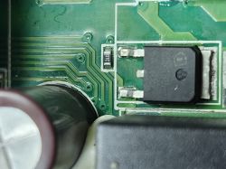 Close-up of SMD components on a printed circuit board Close-up of electronic components on a green printed circuit board