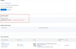 Zrzut ekranu z propozycją zwrotu na AliExpress