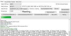Screenshot of Flasher program reading data from a microcontroller.