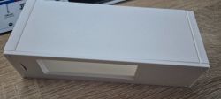 Prototype housing made of white material.