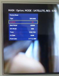UE55ES6900 - Brak ukrytego menu serwis mode Local SET