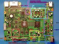 XBOX 360 Falcon 2008 - Błąd 0001 po wymianie kondensatorów i mofsetów