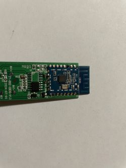 Circuit Board with BK7231N Chip Close-up of a circuit board featuring a BK7231N module and an unmarked chip.