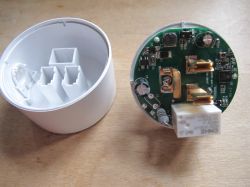 Interior of Smart Plug RMC003 Interior of a smart plug showing the PCB and housing.