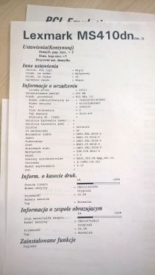 Lexmark MS410dn uwalony firmware, nie można wejść w Invalid Engine Mode