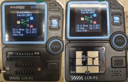 Dwa testery LCR-P1 pokazujące różne parametry tranzystorów N-JFET o oznaczeniu J109