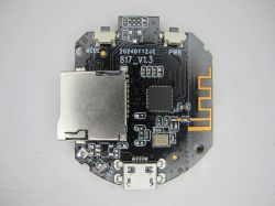 Electronic PCB with microSD slot and micro USB port Printed circuit board with microSD slot, micro USB port, electronics, and antenna.