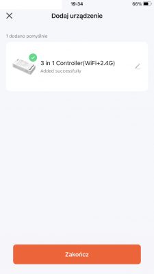 App screen showing the addition of a 3 in 1 Controller (WiFi+2.4G).