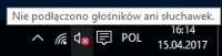 Karta dźwiękowa - "Nie podłączono głośników ani słuchawek"