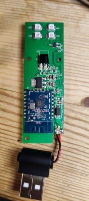 USB Device Circuit Board with CB3S Module Printed circuit board with electronic components and a USB module.