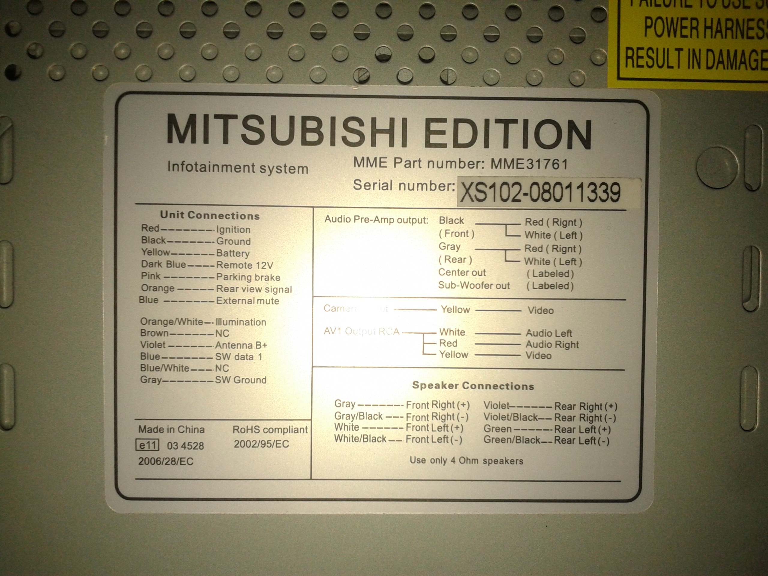 MITSUBISHI EDITION MME31761 Radio z nawigacją jak rozkodować