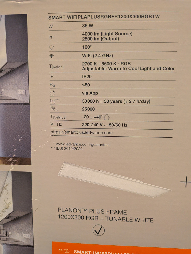 LEDVANCE LED SMART+ Planon Plus Frame RGB + TW dimmable - new Tuya device?