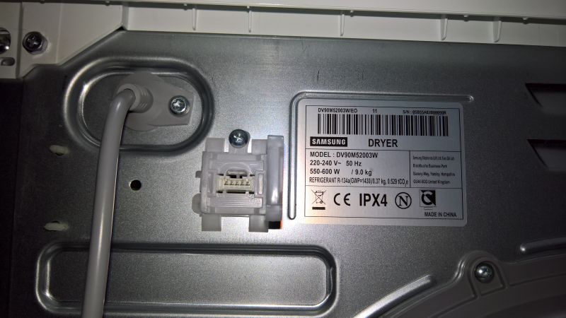 Zastosowanie tajemniczego złącza w suszarce Samsung DV9052003W