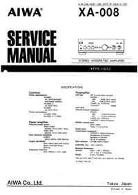 AIWA XA-008 - Specyfikacja i opinie użytkowników o wzmacniaczu