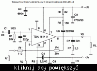 Schemat wzmacniacza AB w PSPICE bez układu TDA 1514A - poszukiwania