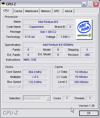 Rozne wartosci predkosci CPU