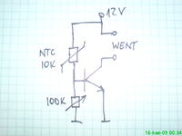 Regulator obrotów wentylatora termistorem TTC 103.