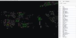 Boardview PCB screenshot; right panel lists U7201 pin table (50 pins)