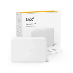 Tado Extension Kit wireless receiver in front of packaging.