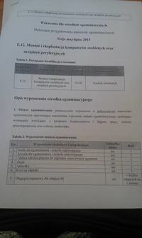 Kwalifikacja E.12 Egzamin zawodowy Czerwiec 2015 Technik Informatyk