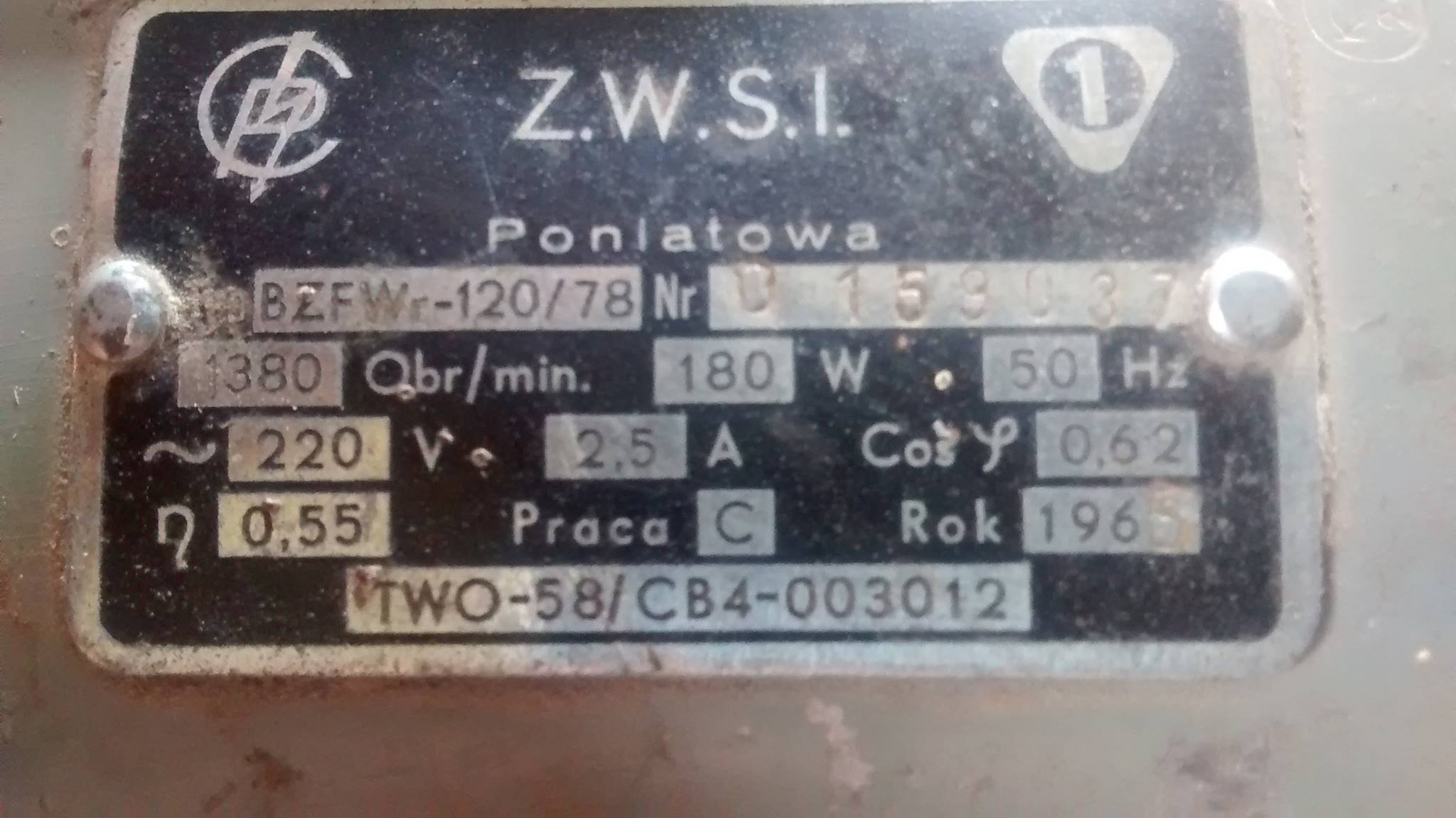 Z.W.S.I BZFWr120/78 Podłączenie przewodu zasilającego