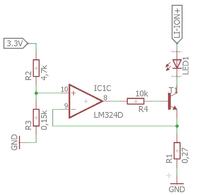 Spadek napięcia na ogniwie Li-Ion KeePower ICR18650-340PCM przy obciążeniu 50-200mA