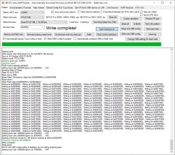 Screenshot of BK7231 Easy UART Flasher showing “Write complete!” message