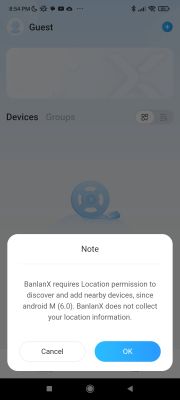 Location Permission Screen in BanlanX BanlanX app location permission dialog.