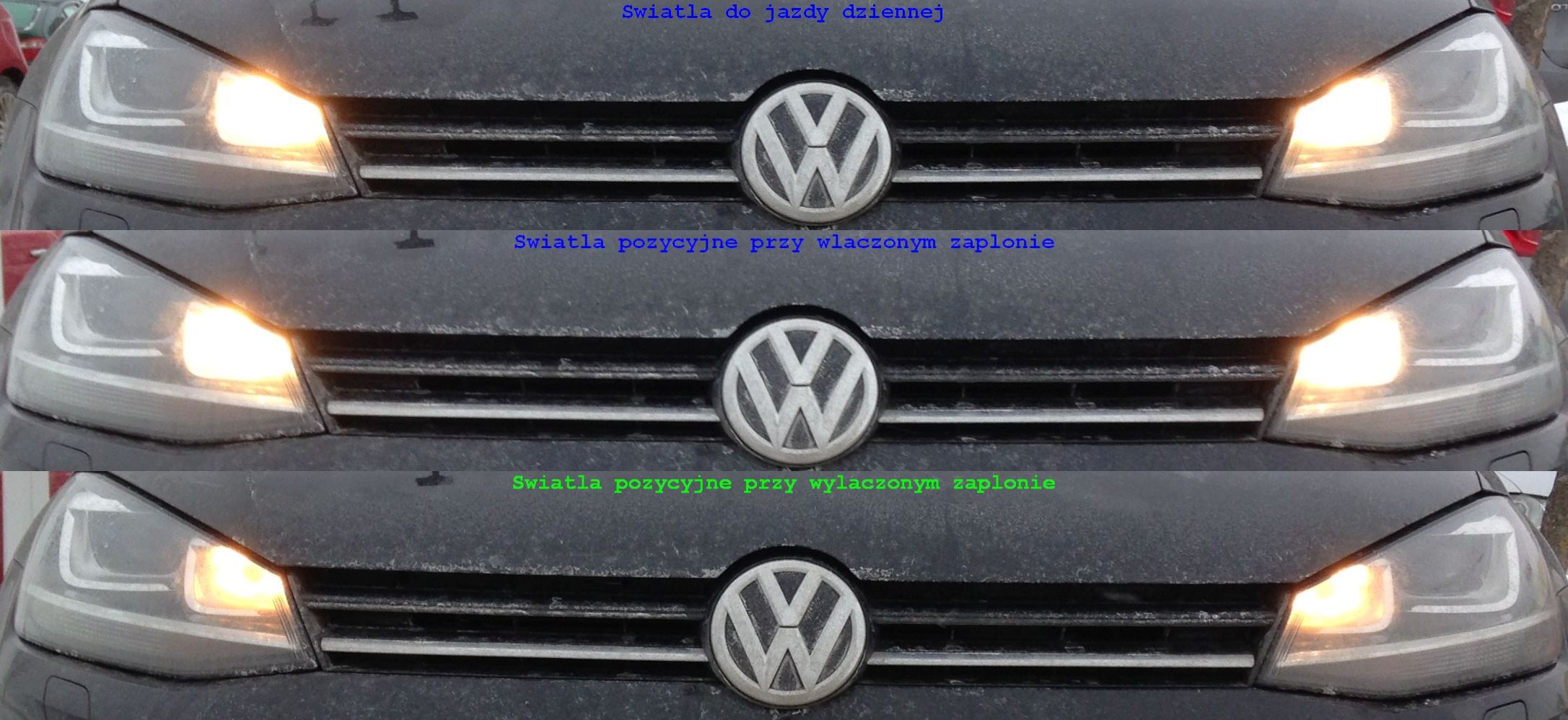 VW Golf Variant 7 Żarówki świateł do jazdy dziennej a
