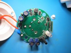 Close-up view of a circuit board with several electronic components.