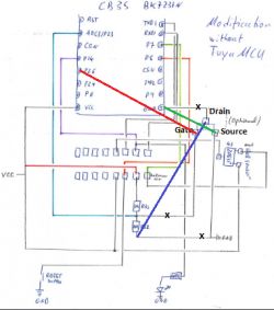 Door sensor wiring diagram with CB3S module