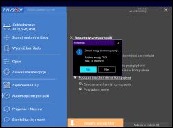 Zrzut ekranu programu PrivaZer z widocznymi opcjami skanowania i czyszczenia.
