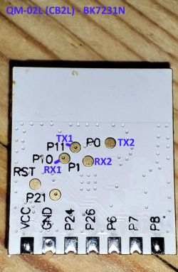QM-02L module with pin labels.