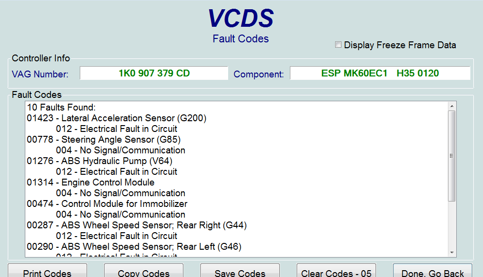 Fault code перевод. Ошибка 01314 engine Control Module. P01314 ошибка VW. 01314 Ошибка Фольксваген гольф. VAG Fault code 01314.