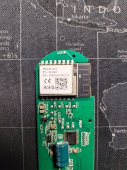 Printed circuit board with WR3 module and electronic component markings.